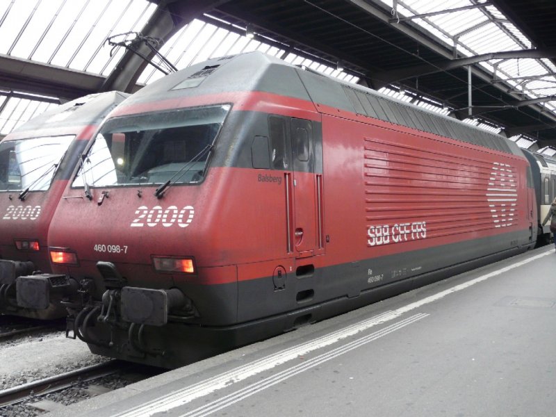 SBB - 460 098-7 im Hauptbahnhof von Zrich am 04.01.2008