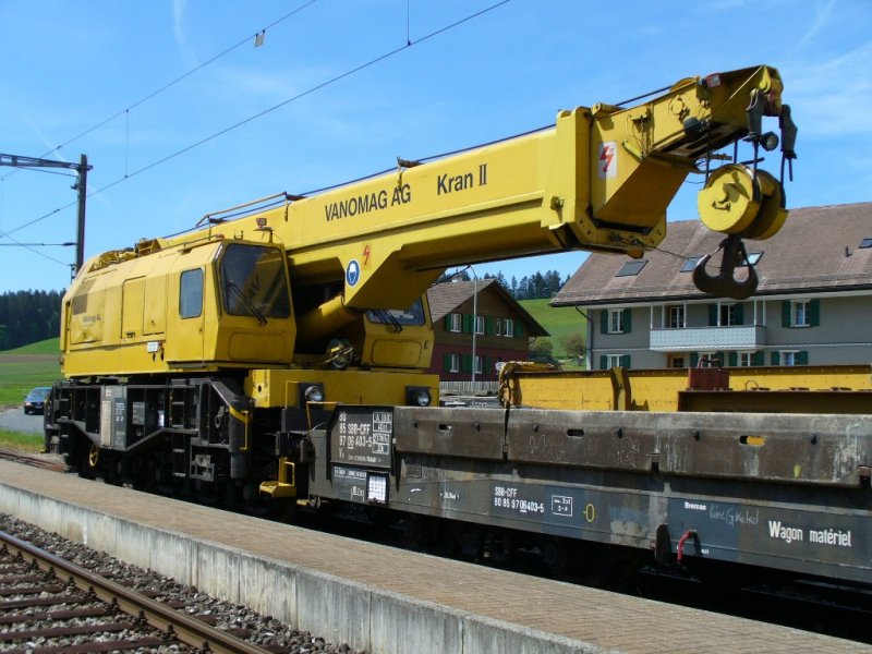 SBB - Baukran VTmaas 80 85 95 81 401-7 .. Foto vom 10.05.2007