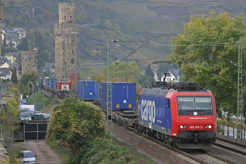 SBB Cargo 482 016 durchfhrt am 21.10.09 Oberwesel
Gru an den netten Tf!