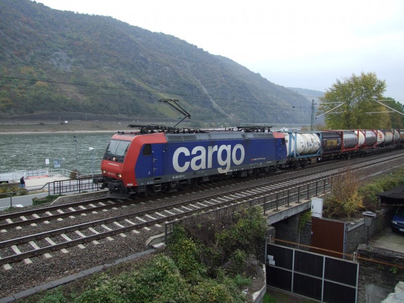 SBB Cargo 482 021 durchfhrt am 22.10.09 Oberwesel