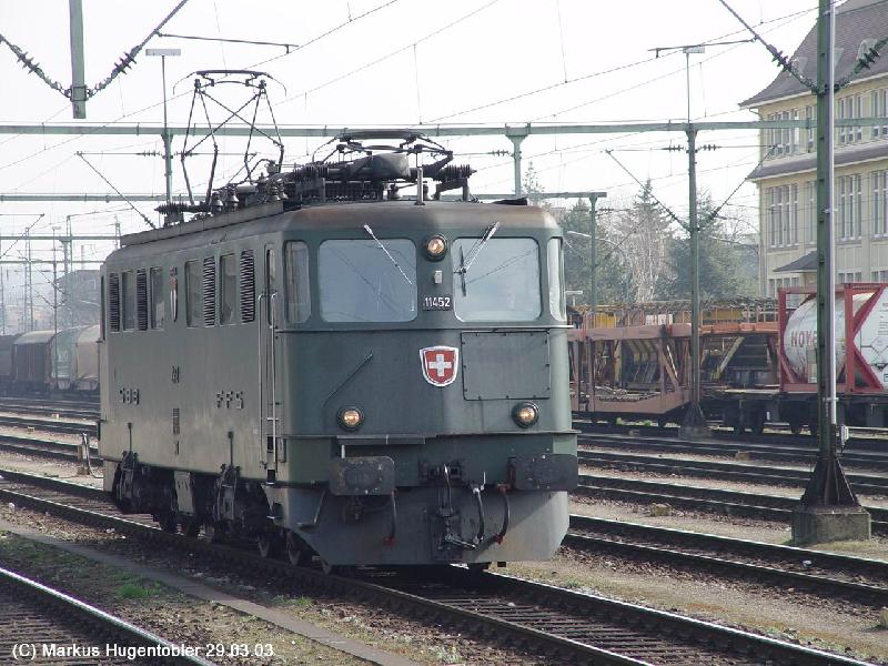 SBB Cargo Ae 610 (Ae 6/6) 11452 (Baden) ab 29.03.03 in Singen (Htw)