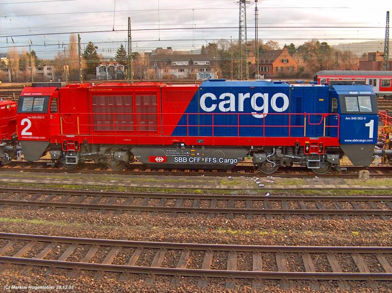 SBB Cargo Am 840 002-0 am 29.12.03 abgestellt in Basel Bad Bf f�r Swiss Rail Cargo Italy bestimmt Die Baureihe wirt f�r G�terz�ge zwischen Italien und der Schweiz eingesetzt 