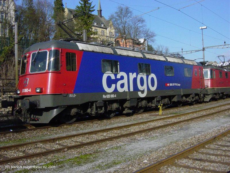 SBB Cargo Re 620 060-4 (Tavannes) abgestellt am 01.02.2003 in Schaffhausen