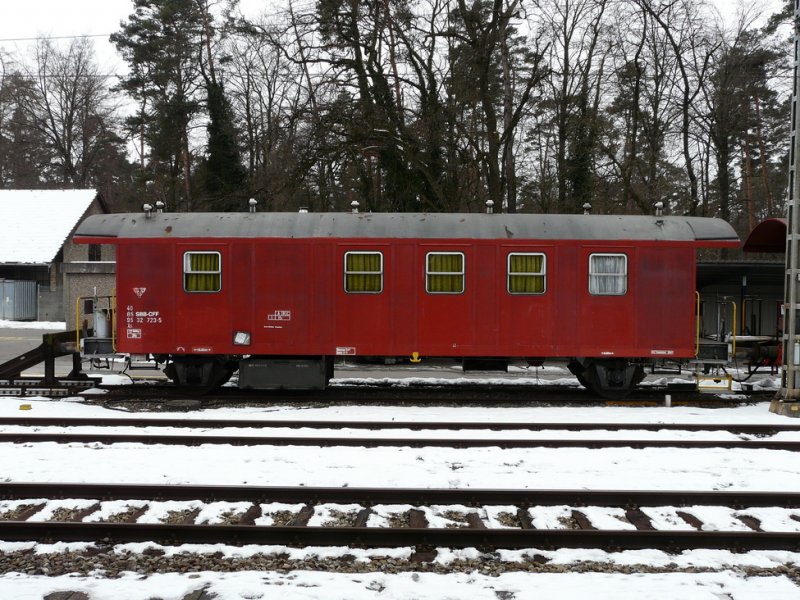 SBB - Dienstwagen Xs 40 85 95 32 723-5 abgestellt in B�lach am 20.02.2009