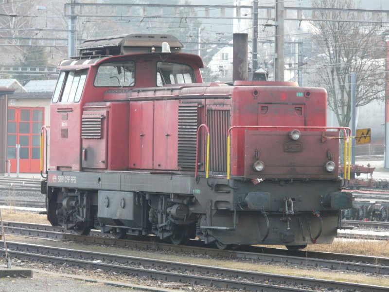 SBB - Diesellok Bm 4/4  18422 im Bahnhof von Solothurn am 30.12.2007
