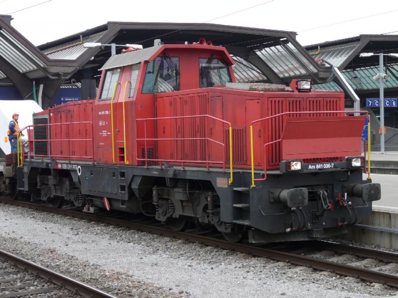 SBB - Disellok Am 841 036-7 bei Rangierarbeiten im Hauptbahnhof von Zrich am 15.02.2008
