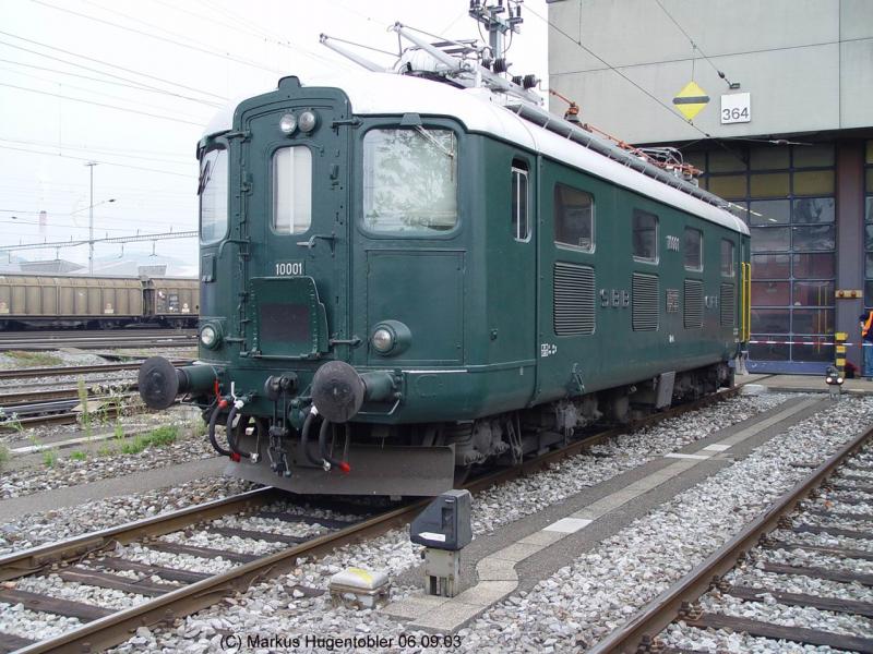 SBB Historic Re 4/4 I 10001 am 06.09.03 im Rangierbahnhof Limmattal  RBL  anlsslich des Jubilums 25 Jahre Rangierbahnhof Limmattal  RBL 

