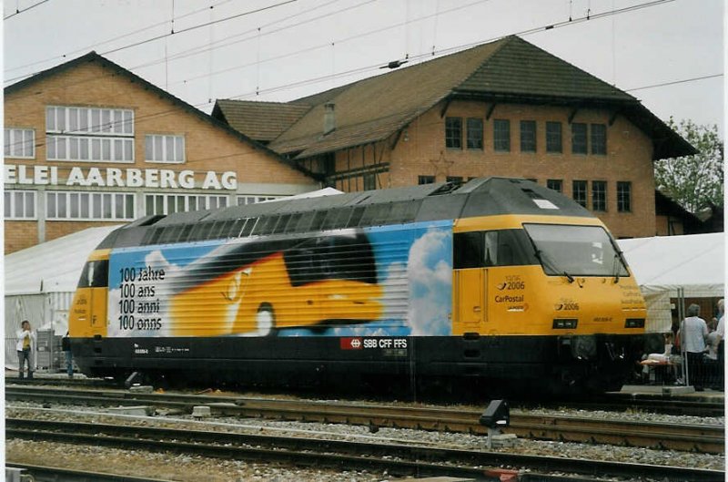 SBB Lokomotive zum Jubilum von 100 Jahre Postauto in Aarberg