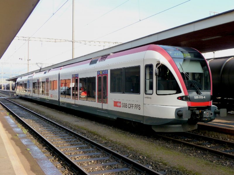 SBB - RABe 520 013-4 im Bahnhof von Lenzburg am 05.09.2008