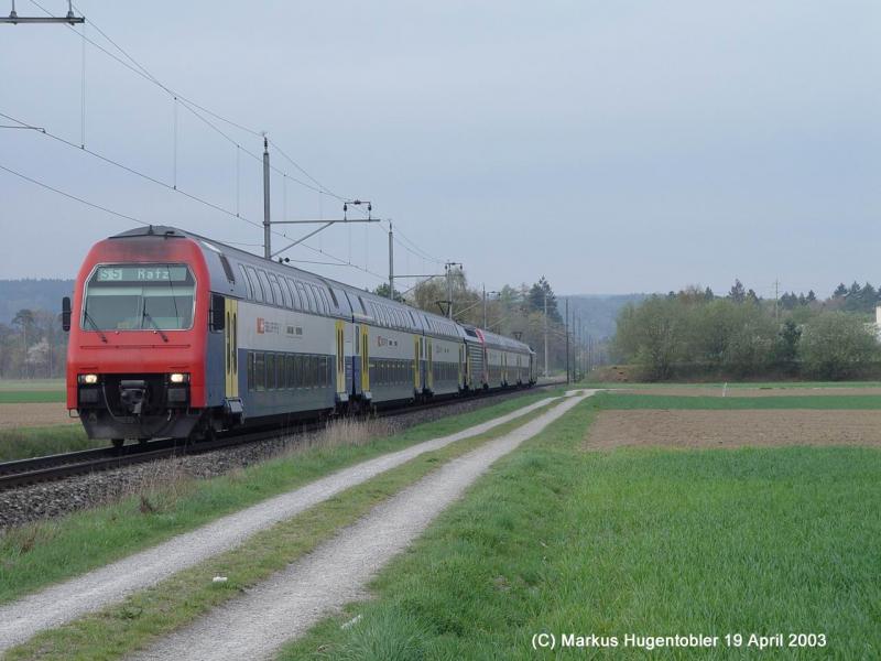 SBB Re 450 Doppelstock Pendel-Zug (DPZ) Doppelkomposition als S 5 18522 Pfffikon SZ - Rafz zwischen Hntwagen-Wil und Rafz