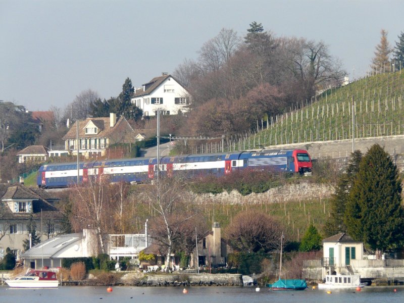 SBB - S-Bahn Pendel unterwegs am Zrichsee bei Meilen am 29.11.2008