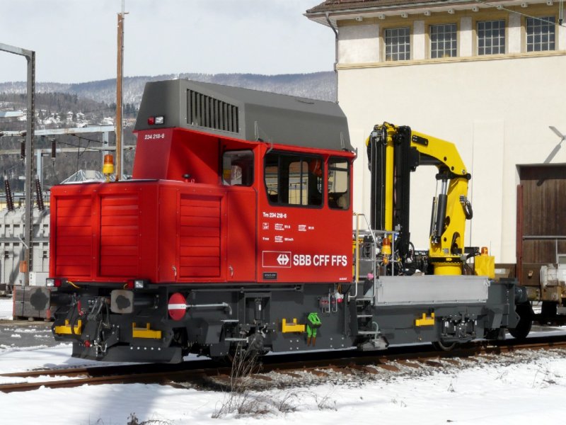 SBB - Tm 234 218-6 abgestellt im Depotareal von Biel / Bienne am 22.03.2008 