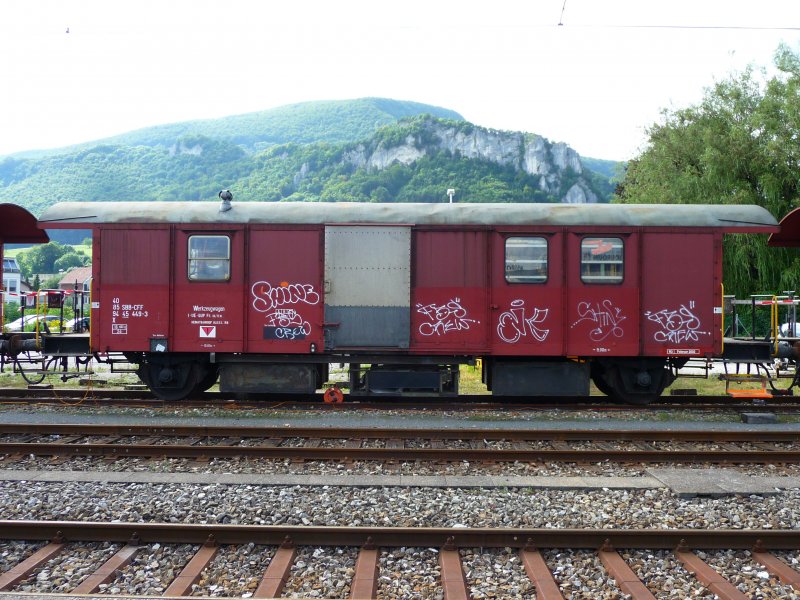 SBB - Werkzeugwagen X 40 85 94 45 449-3 in Oensingen am 02.08.2008