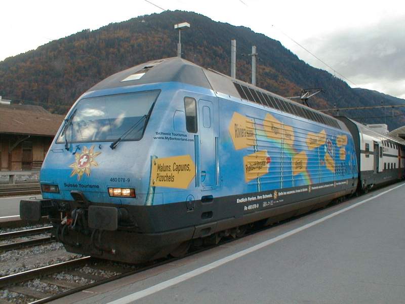 SBB,Werbelok Re 460 am 16.10.00 in Chur