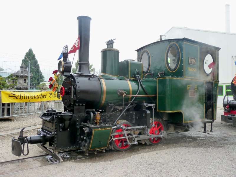 SchBB - Dampflok Emma im Betriebsareal bei der SchBB = Schinznacher Baumschulbahn am 28.09.2008 .... Bahnjubilum 30 Jahre ....
