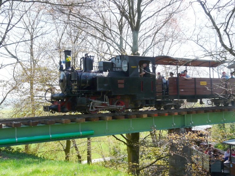 SchBB - Dampflok Pinus unterwegs im Betriebsareal bei der SchBB = Schinznacher Baumschulbahn am 27.04.2008 .... Bahnjubilum 30 Jahre ....