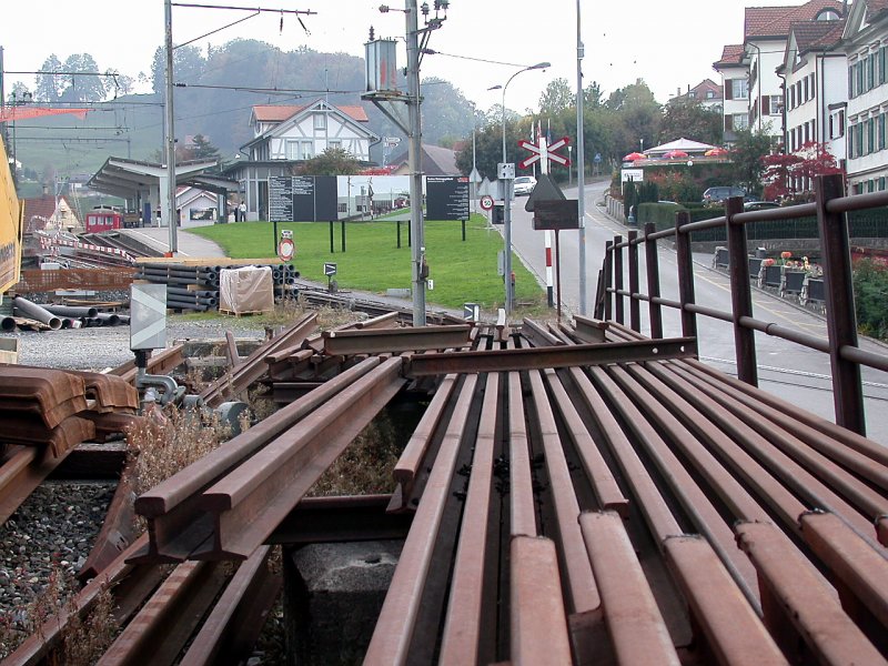 Schienenlager bei der Endstation in Heiden. (18.10.2006)