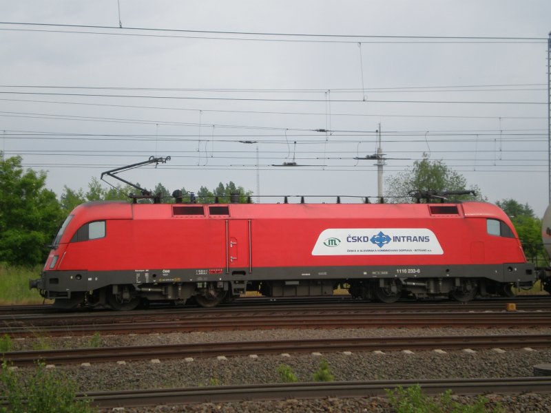 Schon der zweite ITL-Taurus an diesem Tag.Am 26.5.2008 fhrt 1116
233-6 durch Wittenberg richtung Falkenberg/Elster.