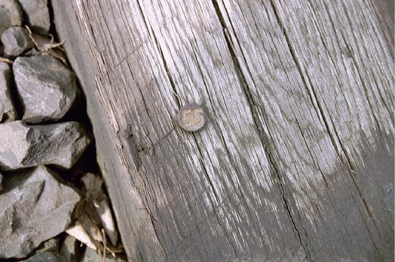 Schwelle eines Drehscheibengleises, ehemaliges BW Fulda