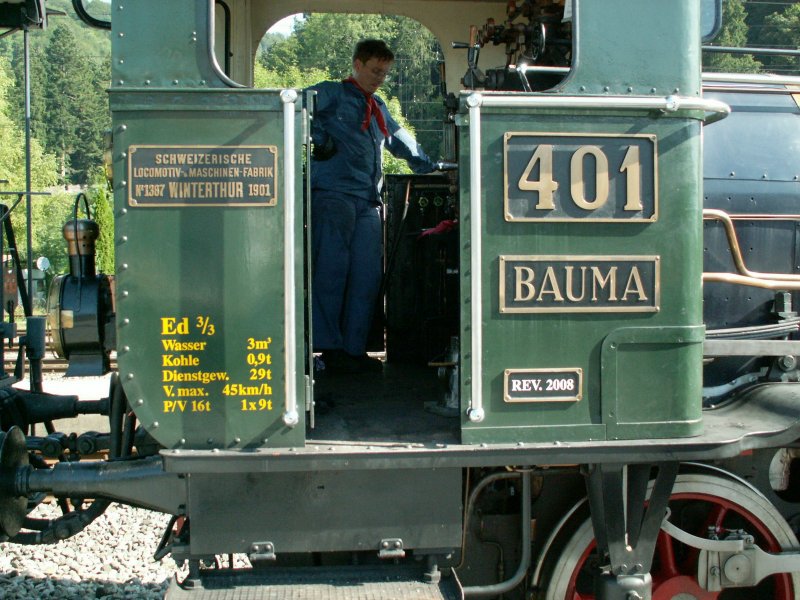 Seitliche Beschriftung der Ed 3/3 Nr.401. Bauma 16.08.09