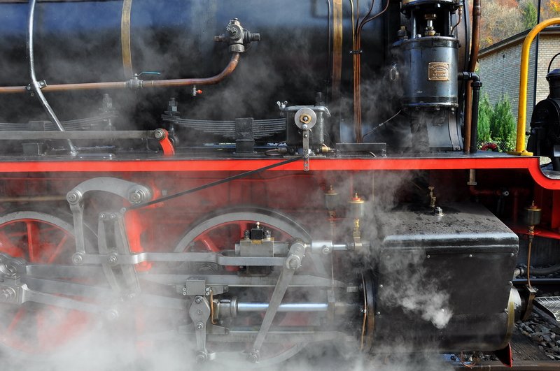 Sihlwald - Es zischt und dampft kurz vor der Abfahrt der  Schnaaggi-Schaaggi . 26.10.2008