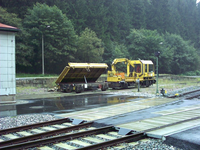 SKL 26 (Nr.29.1.046) bei der Entladung (Buchenholz) im Bahnhof Oberhof am 26.09.2006.