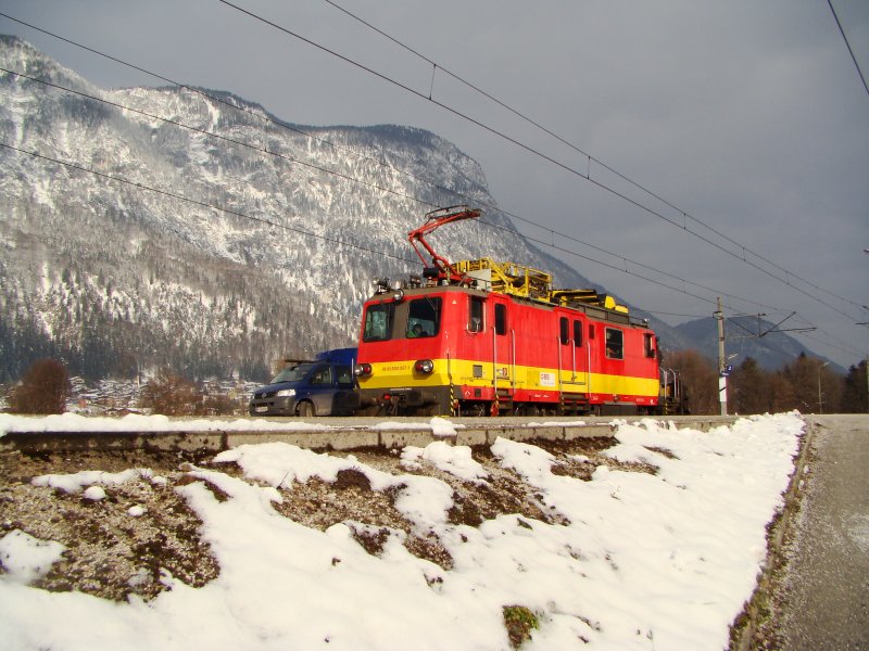SKL 9131 507-1 macht Oberleitunguntersuchung bei Langkampfen.26.11.2008