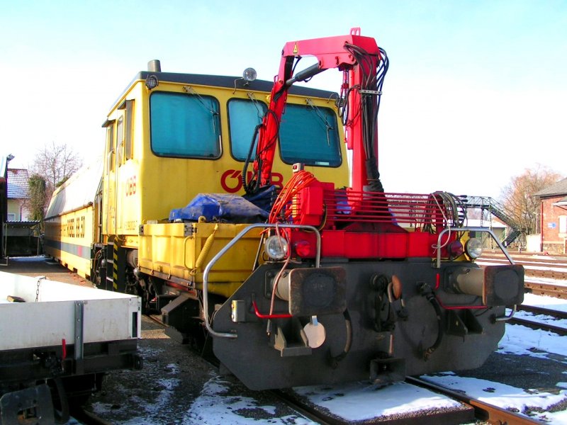 SKL X629 002-7 hat die Mobile-Instandhaltungseinheit ROBEL69.50 am  Haken; Bhf. RIED i.I. 071226