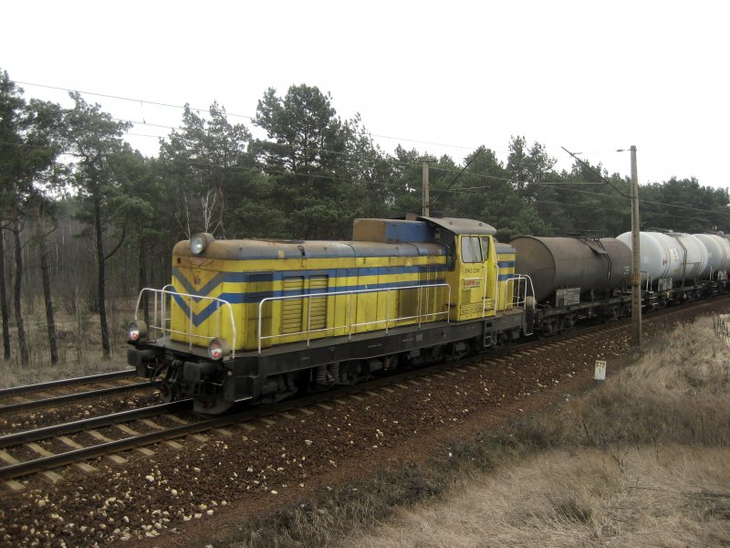 SM42-2208 von der LOTOS fhrt am Ende des Zuges.