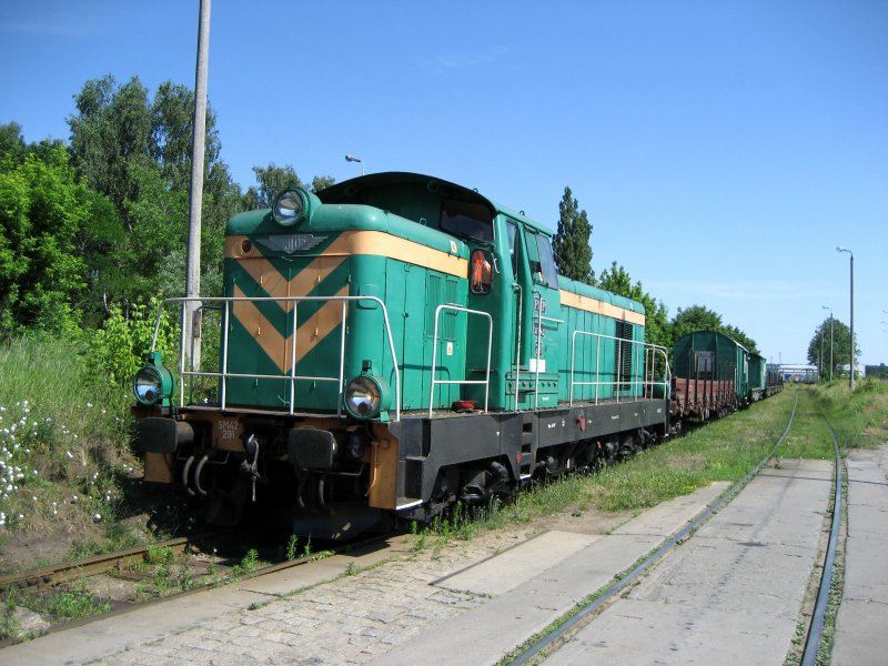 SM42-291 mit einem Gterzug am 11.06.2007 in Bydgoszcz.