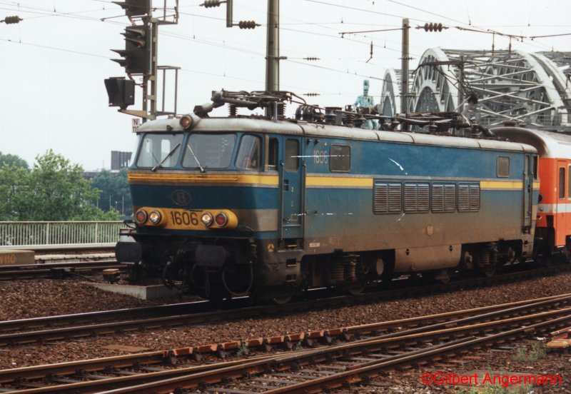 SNCB 1606 am 16.07.1993 bei der Einfahrt in den K�lner Hbf.