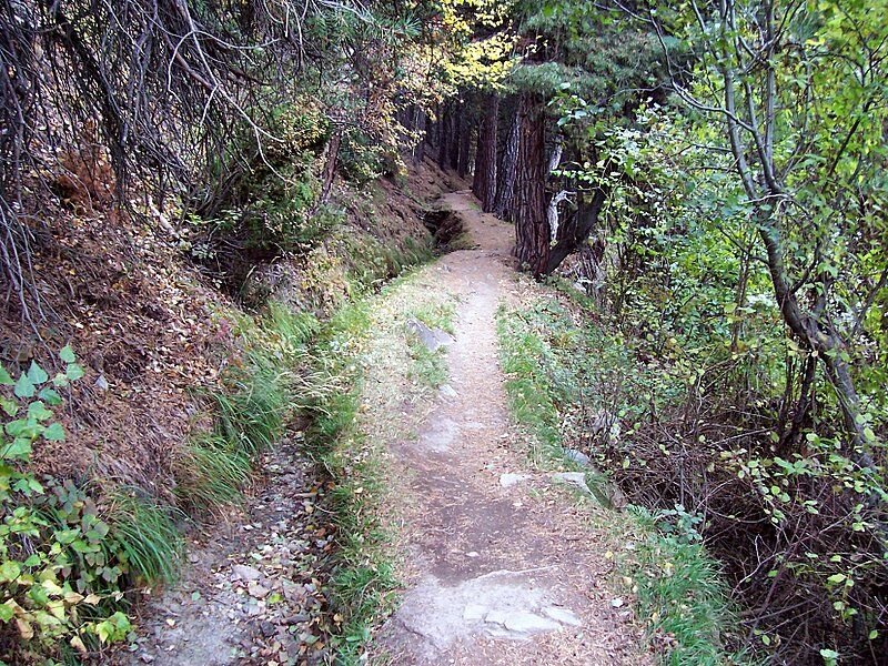 So sieht der  Kanal  meistens aus, leider ist zur Zeit kein Wasser mehr drin, es wird vor dem Winter abgelassen. Stellenweise ist die Rinne auch aus dem Fels geschlagen, die  Kanle  sind recht alt, aufgenommen am 13.11.2006. 