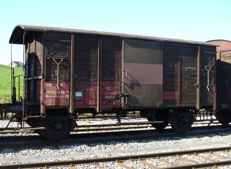SOB - Dienstwagen X 40 62 94-46 620-5 Abgestellt im Bahnhofsareal von Samstagern am 11.03.2007