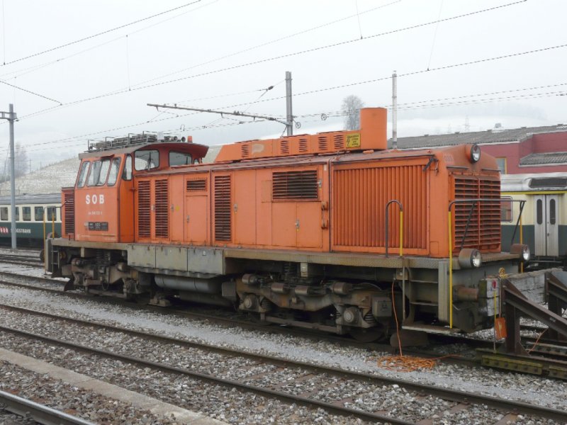 SOB - Diesellok Am 846 033-9 im Bahnhofsareal von Samstagern am 15.02.2008