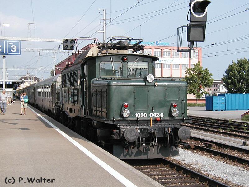 Sonderzug Verein 1020.042-6 St.Margrethen-Selzthal zum dortigen Dampflokfest am 07.06.03 in St.Margrethen
