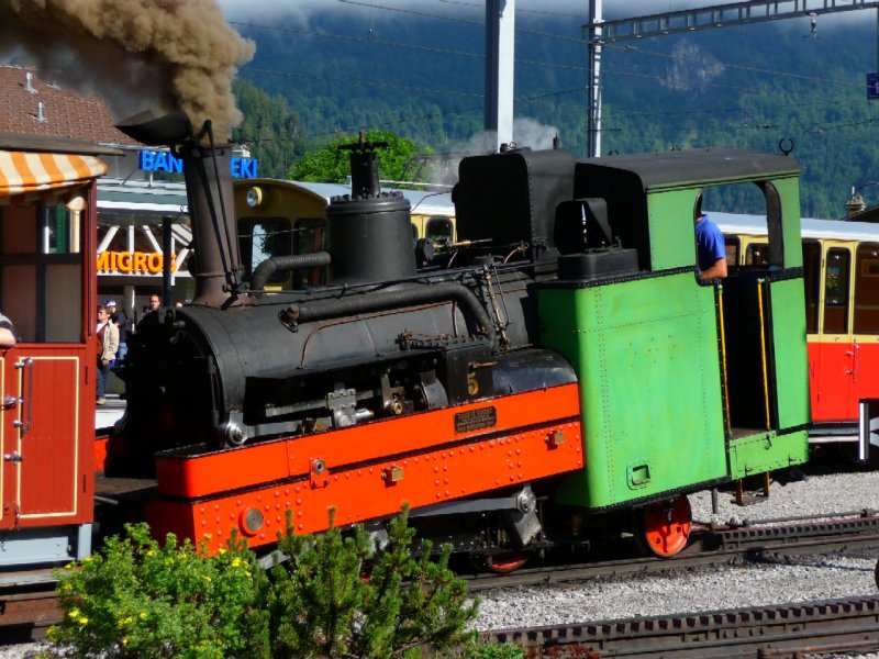 SPB - Dampflok H 2/3 5 im Bahnhof von Wilderswil am 16.08.2008