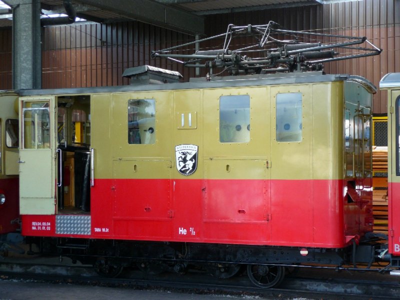 SPB - Zahnradlok He 2/2 11 ( Wilderswil ) im Bahnhofsareal von Wilderswil am 16.08.2008