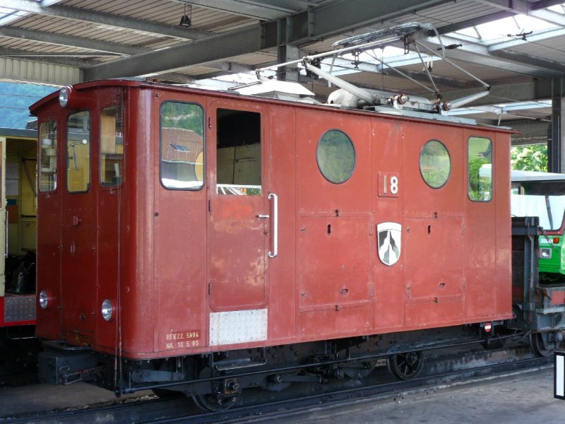 SPB - Zahnradlok He 2/2 18 ( Gndlischwand ) im Bahnhofsareal von Wilderswil am 16.08.2008