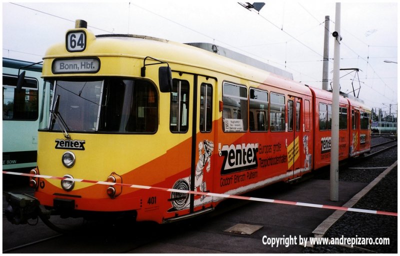 SSB TW 401 - DWAG 8-Achser im Betriebshof Dransdorf 1992