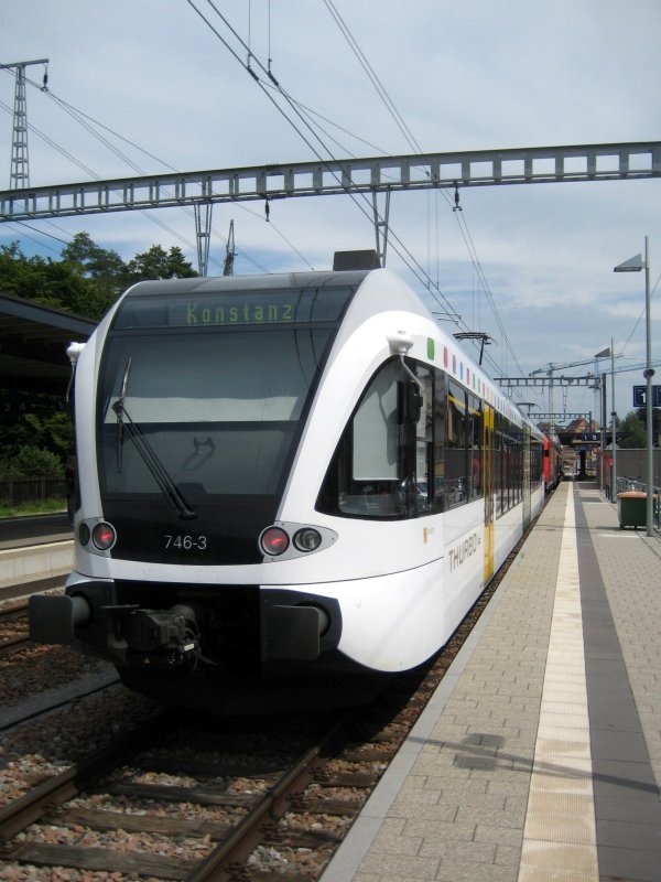 Stadler GTW 746-3 der Thurbo steht zusammen mit der Schwarzwaldbahn in Kreuzlingen.