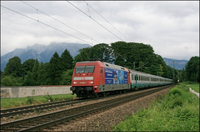 Standortwechsel von Schwaz nach Oberaudorf: 101 003 ist mit dem IC 82  Paganini , von Verona Porta Nuova, auf dem R�ckweg nach M�nchen Hbf. (04.07.2008)