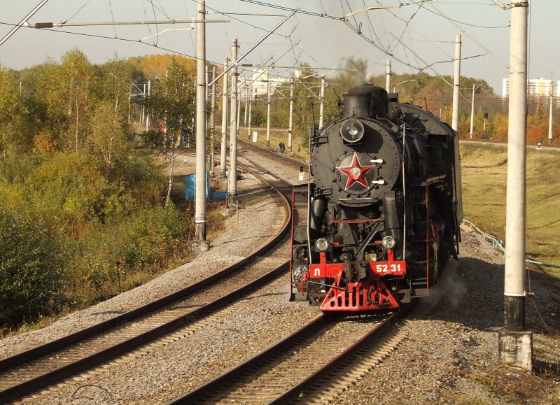 Steam locomotive L-series at Moscow Railway-test Ring (Sherbinka)22 Sept. 2007