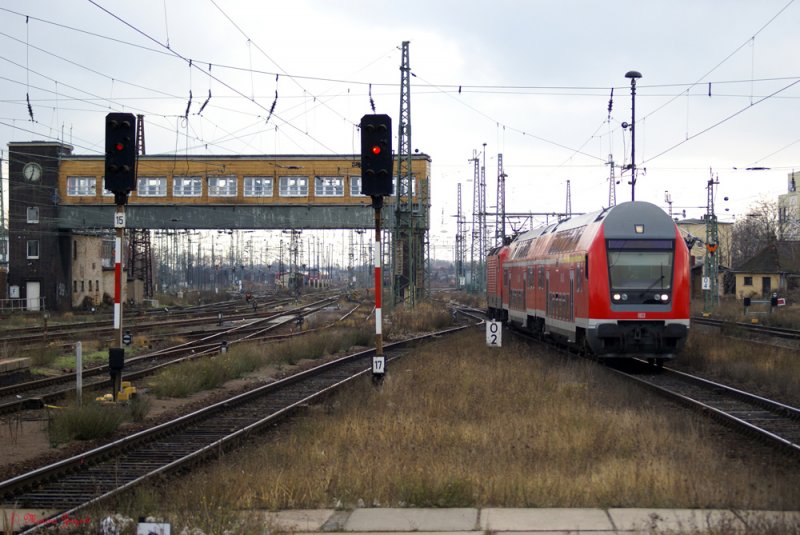 Stellwek in Halle/ Saale Hbf, Regionalbahn aus Nordhausen