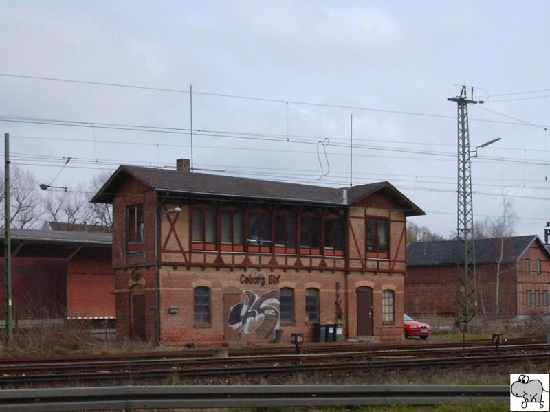 Stellwerk Gterbahnhof Nord (Coburg Gbf). Die Aufnahme entstand am 15. April 2006.