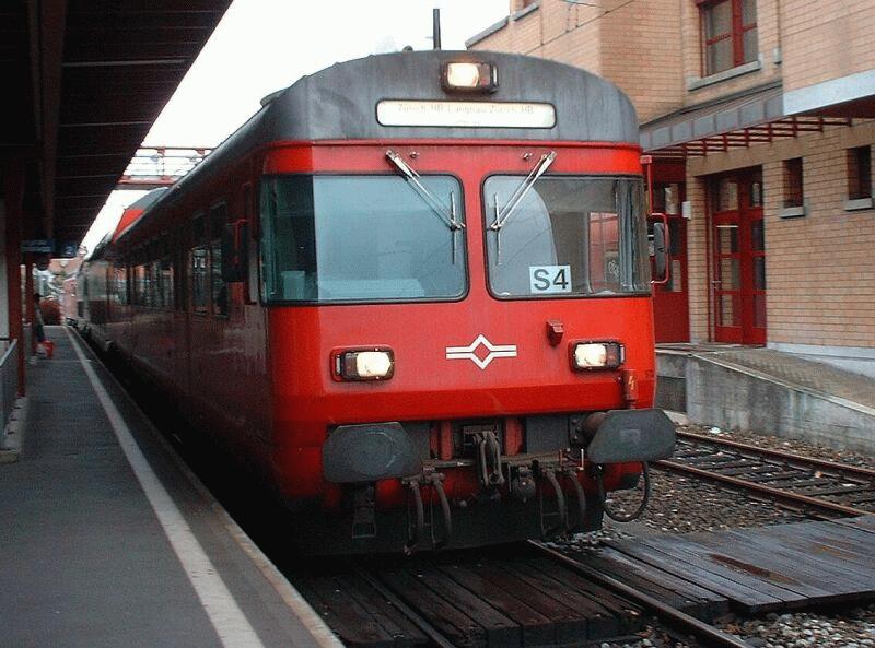 Steuerwagen der Sihltalbahn am 19.10.2002 in Adliswill, Linie S 4 Zrich Hbf - Sihlbrugg.