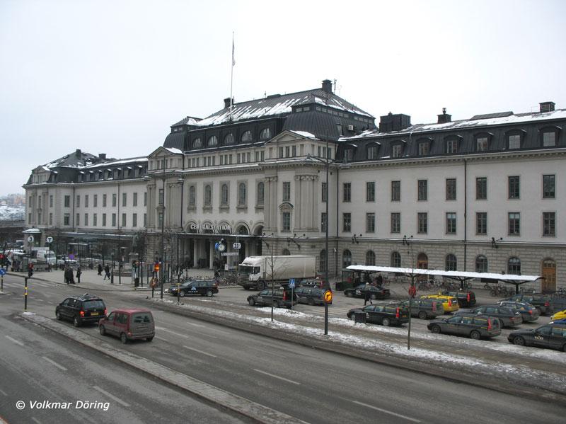 Stockholm CENTRALSTATION (Hauptbahnhof) Ansicht von der Vasagatan, 16.03.2006
