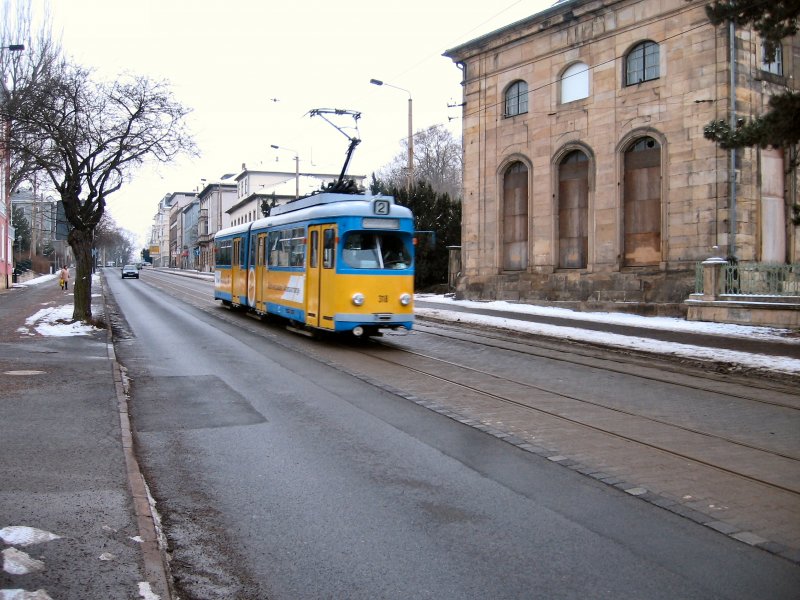 Strassenbahn Gotha
Zug der Linie 2 auf dem Weg zum Hauptnahnhof