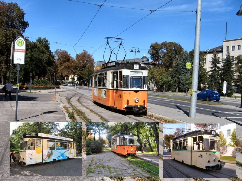 Strassenbahn Naumburg, hier 2006 beim Wochenendbetrieb