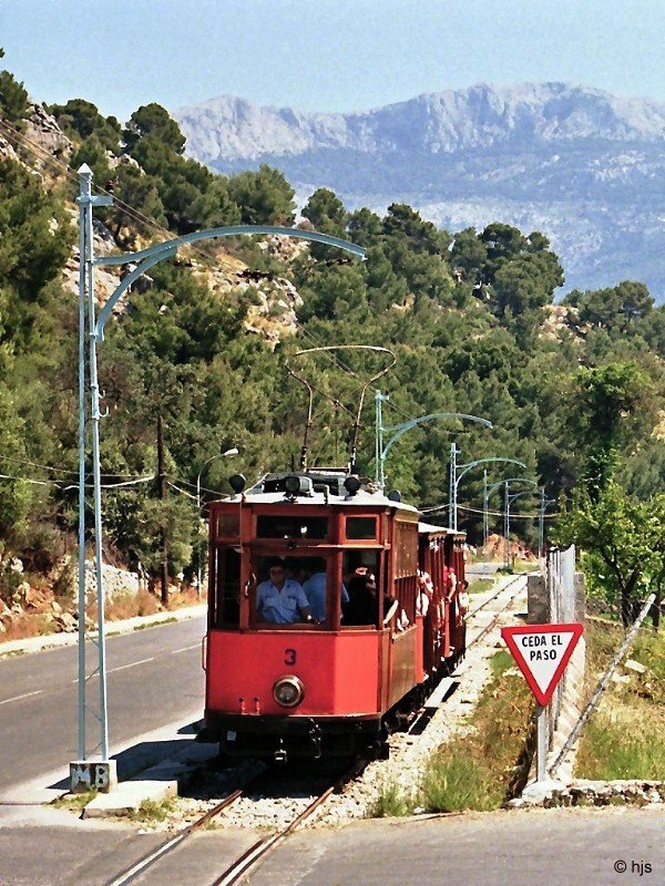 Straenbahn Sller: Tw 3 auf dem Wege nach Port de Sller (12. Mai 1987)