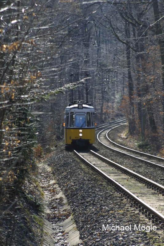 Stuttgart Straenbahn Linie 15 02.2004 vor Haltestelle Frauenkopf